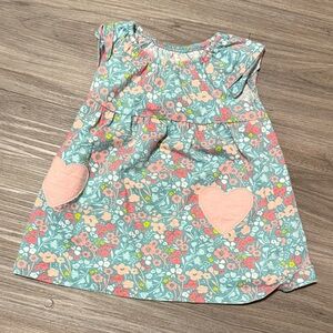 Floral Dress with Heart Pockets
